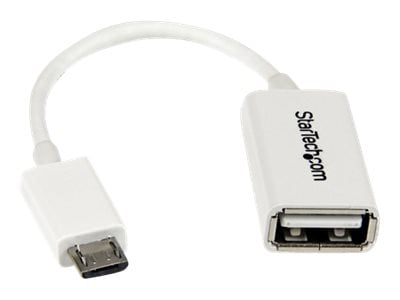 StarTech.com 5in White Micro USB to USB OTG Host Adapter M/F
