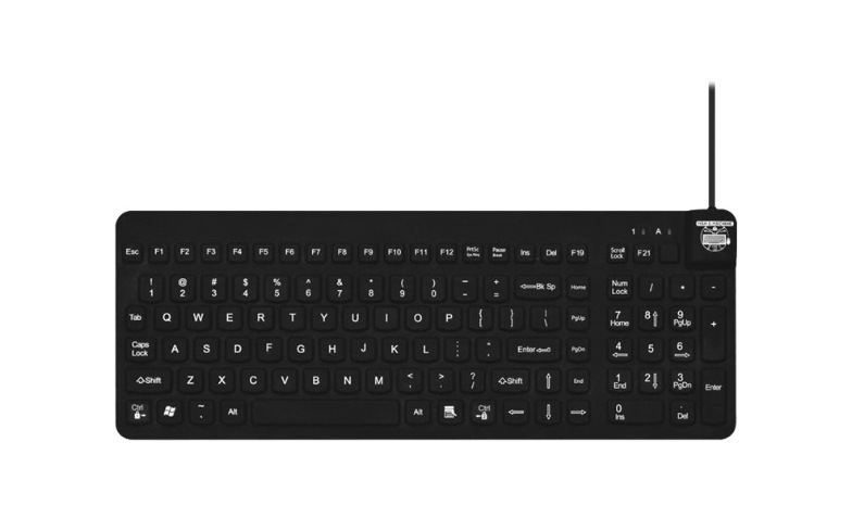 LCD AI KEYBOARD 黒 Man & Machine Really Cool - Medical Grade, Washable, Disinfectable