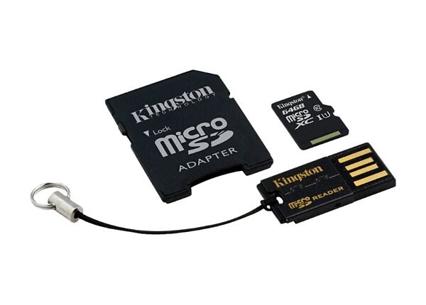 Kingston Multi-Kit / Mobility Kit - flash memory card - 64 GB - microSDXC UHS-I