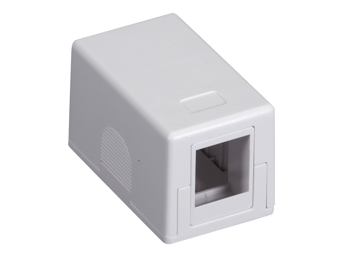 Black Box 1-Port Surface Mount Box for RJ45 CAT5e CAT6 Keystone, White