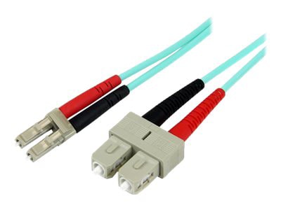 StarTech.com 1m (3ft) OM3 Multimode Fiber Optic Cable LC/UPC to SC/UPC LOMMF Fiber Patch Cord