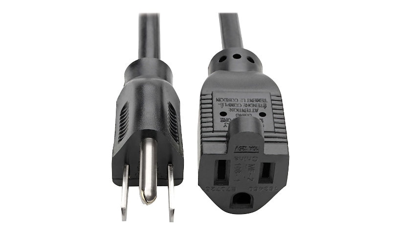 Eaton Tripp Lite Series Power Extension Cord, NEMA 5-15P to NEMA 5-15R - 10A, 120V, 18 AWG, 15 ft. (4,57 m), Black -
