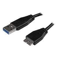 StarTech.com 2m (6ft) Slim SuperSpeed USB 3.0 (5Gbps) A to Micro B Cable - M/M