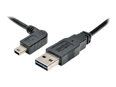 Tripp Lite 3ft USB 2.0 High Speed Cable Reversible A to Left Angle 5Pin Mini B M/M 3' - USB cable - mini-USB Type B to