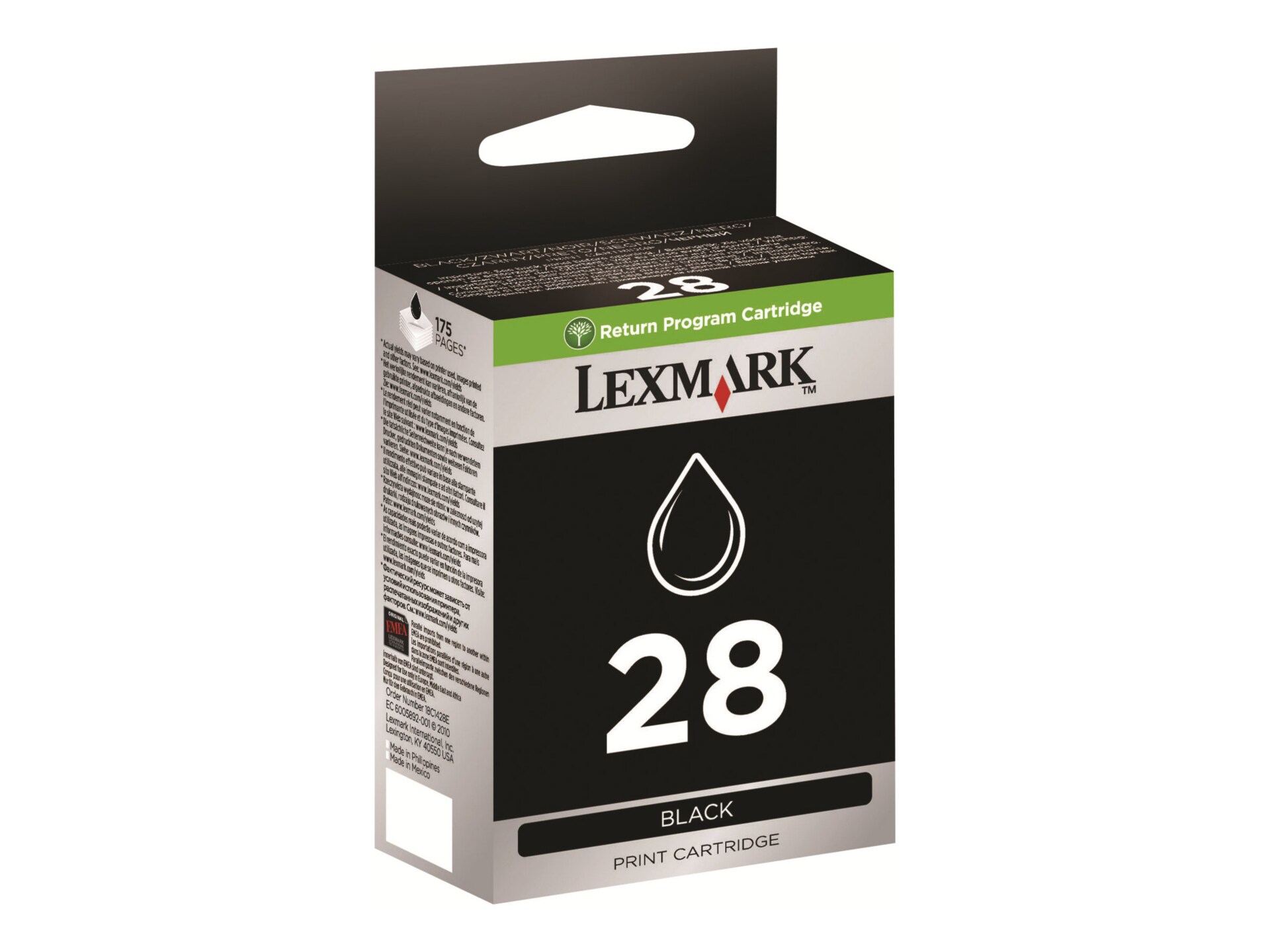 Lexmark Cartridge No. 28 - black - original - ink cartridge - LRP