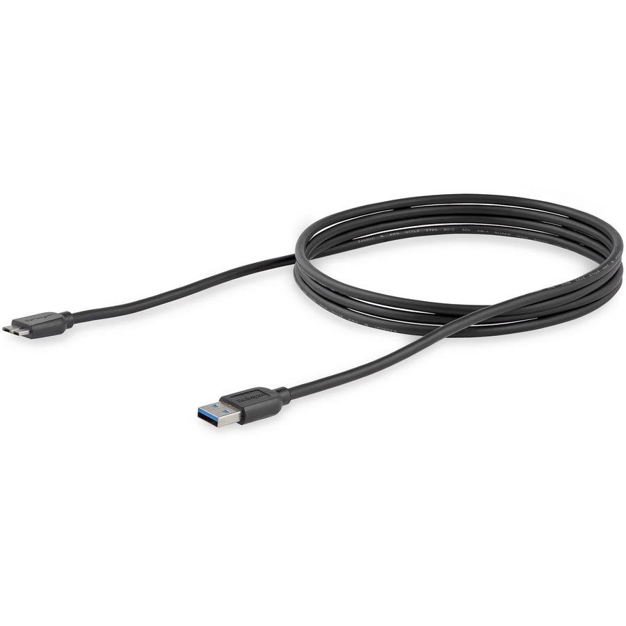 StarTech.com USB3AUB2MS USB cable USB 3.2 Gen 1 (3.1 Gen 1) 78.7" (2 m) USB A Micro-USB B Black - Thumbnail 4