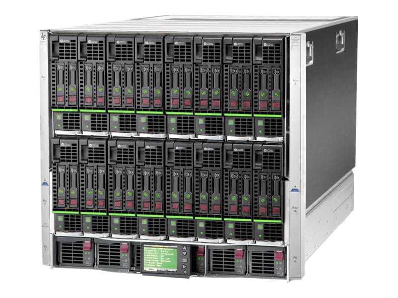 HPE BLc7000 Platinum Single-Phase Enclosure w/6 Power Supplies and 10 Fans w/16 OneView Licenses - rack-mountable - 10U