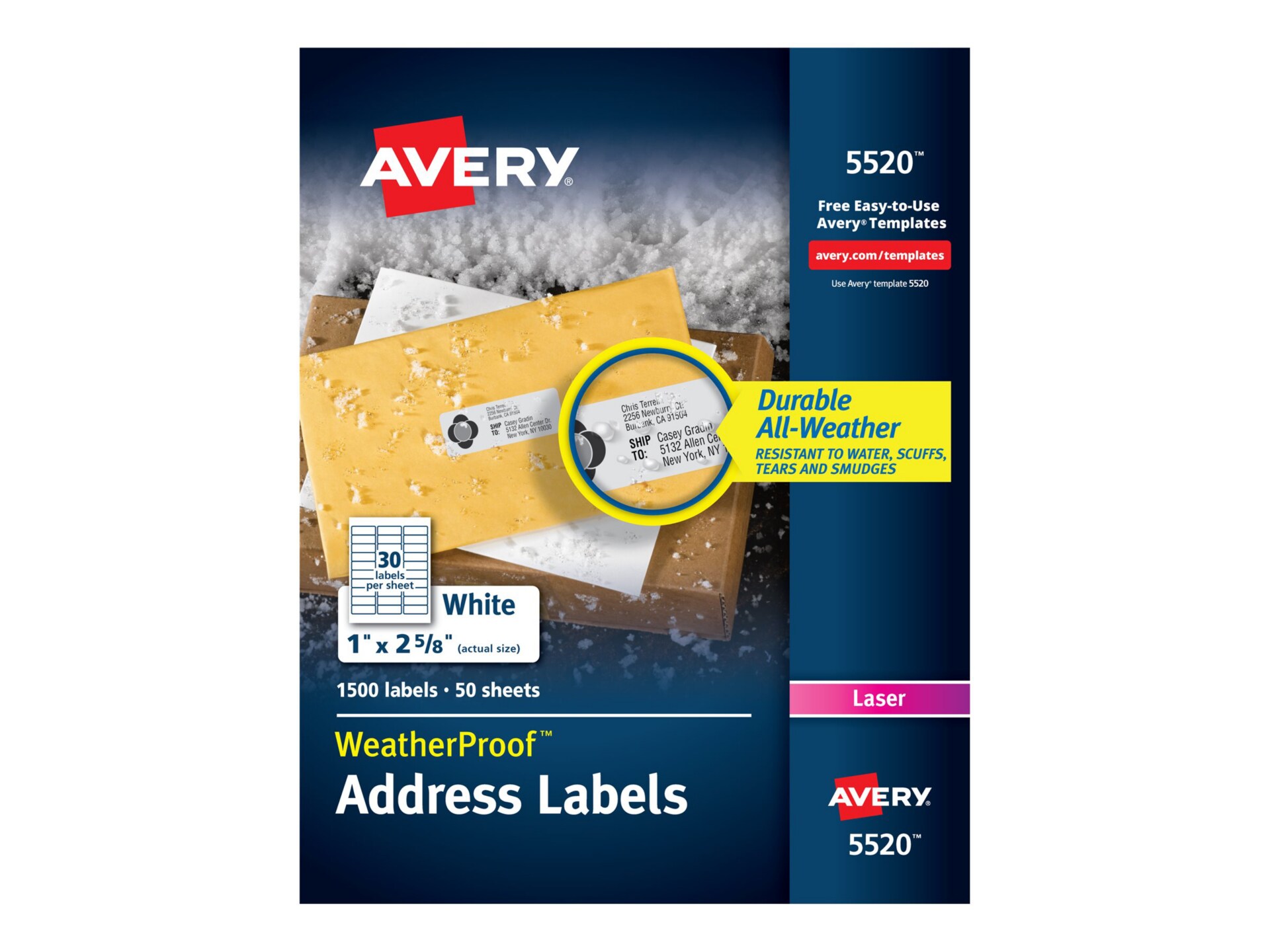 Avery Weather Proof Mailing Labels