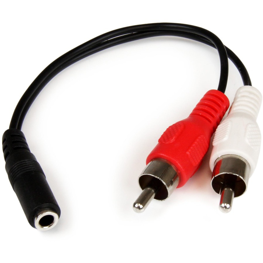 StarTech.com 6in RCA to 3.5mm Female Cable - Audio to RCA Cable - 3.5mm Fem