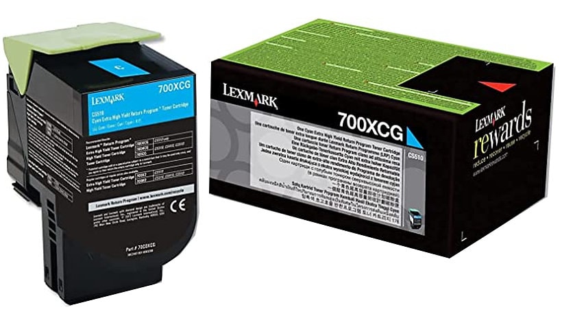 Lexmark 700XCG - Extra High Yield - cyan - original - toner cartridge - LRP, government GSA - TAA Compliant