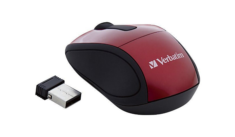 Verbatim Wireless Mini Travel Mouse - mouse - 2.4 GHz - red