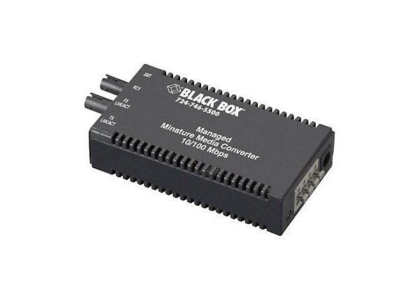Black Box Managed Media Converter - fiber media converter - 10Mb LAN, 100Mb LAN