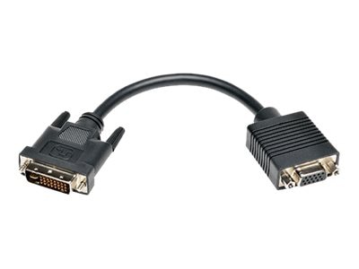 Tripp Lite DVI to VGA Cable Adapter DVI-I Dual Link M to HD15 F M/F 8in 8"