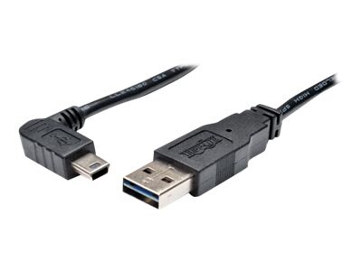 Tripp Lite 3ft USB 2.0 High Speed Cable Reversible A to Right Angle 5Pin Mini B M/M 3' - USB cable - mini-USB Type B to