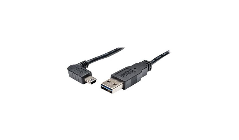 Tripp Lite 3ft USB 2.0 High Speed Cable Reversible A to Right Angle 5Pin Mini B M/M 3' - USB cable - mini-USB Type B to