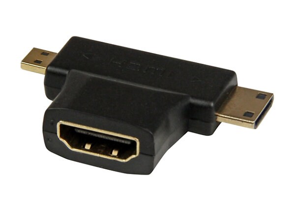 StarTech.com HDMI 2-in-1 T-Adapter HDMI to HDMI Mini or Micro Combo Adapter - HDMI adapter - 3.16 cm