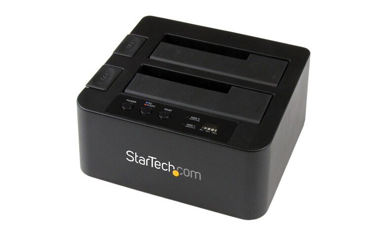 Startech Com Usb 3 0 Esata 2 5 3 5 Sata Hdd Ssd Duplicator Dock Cloner Sdock2u33re Drive Arrays Cdw Com