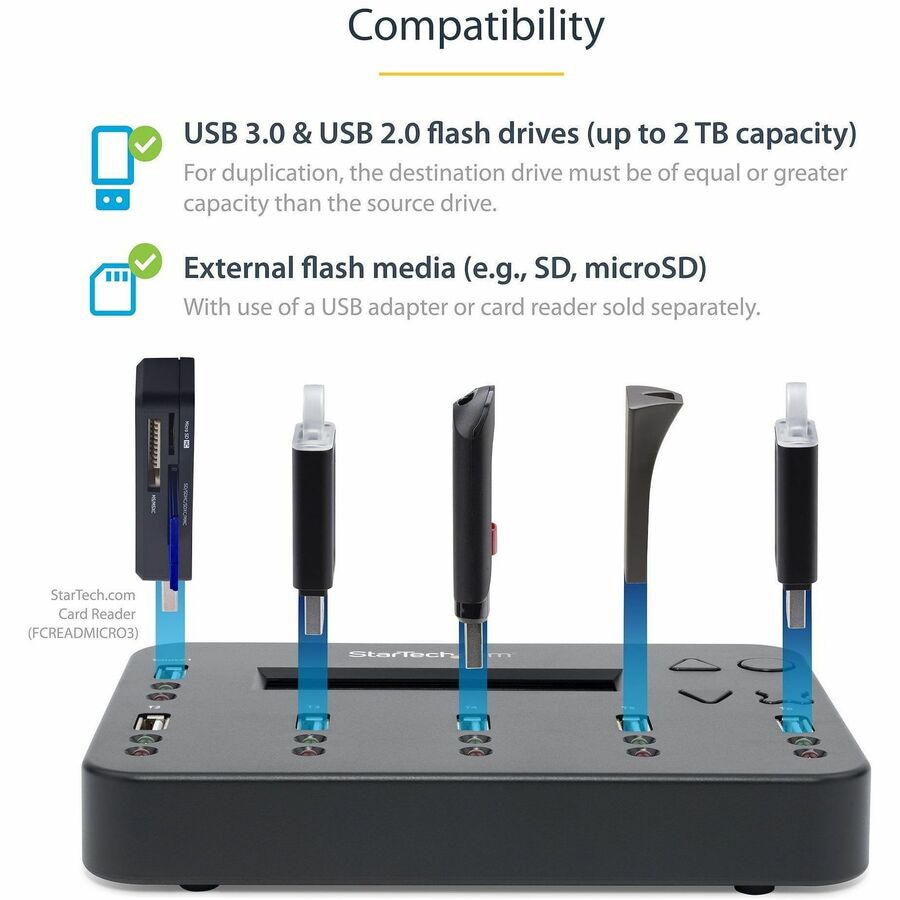 Thumbnail 3 of 6 for StarTech.com Standalone 1 to 5 USB Thumb Drive Duplicator/Eraser, USB Flash Drive Copier/Cloner, Sector-by-Sector TAA