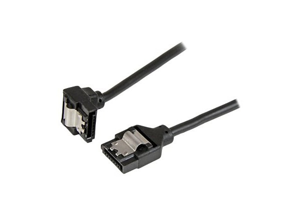 StarTech.com 18in Latching Round SATA to Right Angle SATA Serial ATA Cable - SATA cable - 1.5 ft