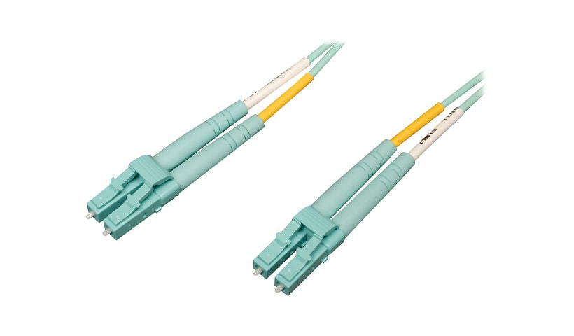 Eaton Tripp Lite Series 10Gb/40Gb/100Gb Duplex Multimode 50/125 OM4 LSZH Fiber Patch Cable (LC/LC), Aqua, 1M (3,3 ft.) -