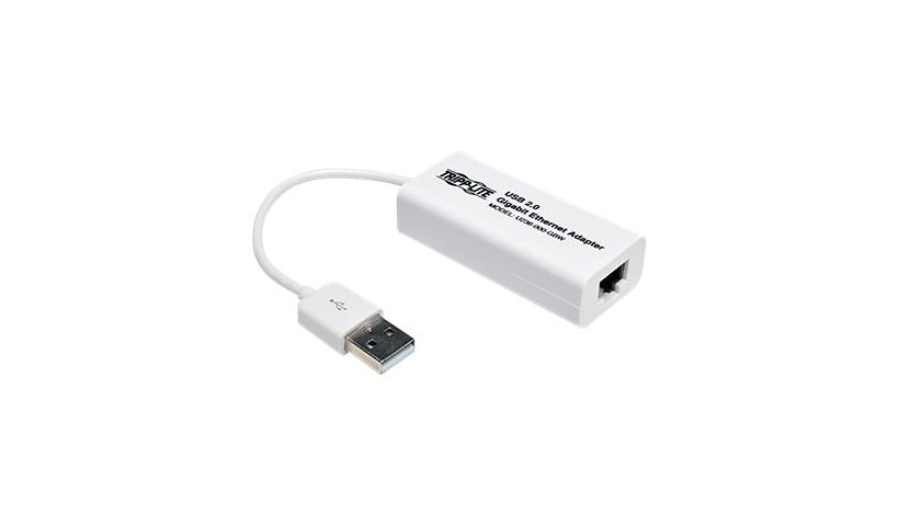 Tripp Lite USB 2.0 Hi-Speed to Gigabit Ethernet NIC Network Adapter White - network adapter - USB 2.0 - Gigabit Ethernet