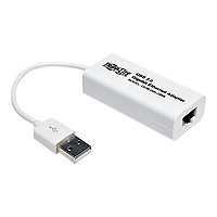 Tripp Lite USB 2.0 Hi-Speed to Gigabit Ethernet NIC Network Adapter White - network adapter - USB 2.0 - Gigabit Ethernet