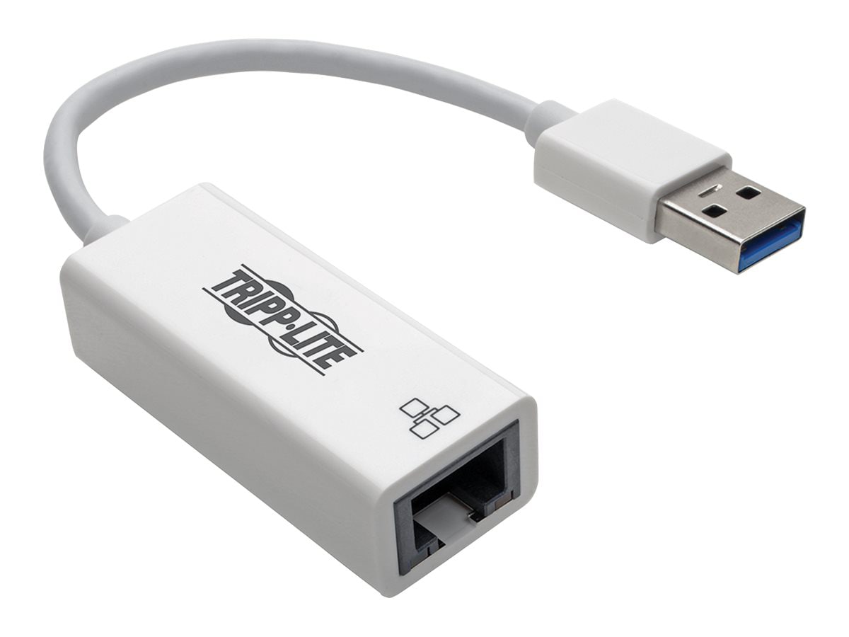 Eaton Tripp Lite Series USB 3.0 SuperSpeed to Gigabit Ethernet NIC Network Adapter RJ45 10/100/1000 White - network