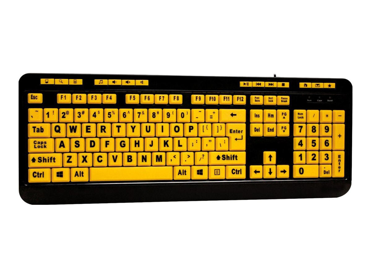 Adesso Luminous 4X Large Print Multimedia Desktop Keyboard