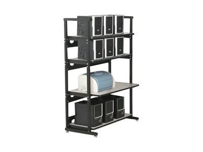 Kendall Howard Performance Plus Heavy Duty LAN Station - shelf rack - 4 shelves - white nebula