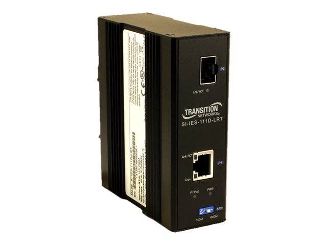 Lantronix SI-IES-111D-LRT - fiber media converter - 1GbE, 100Mb LAN, 10Mb LAN - TAA Compliant
