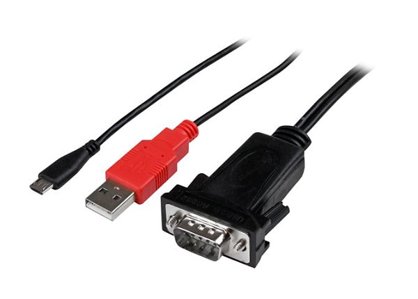 StarTech.com Micro USB to RS232 Serial Adapter Cable for Android with USB Charging - serial adapter