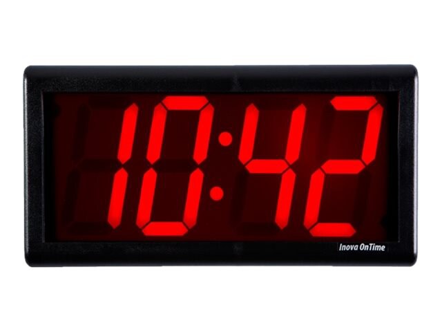 Inova OnTime ONT4BK-P - clock - electronic - wall mountable - 30.5 x 15.2 cm - black