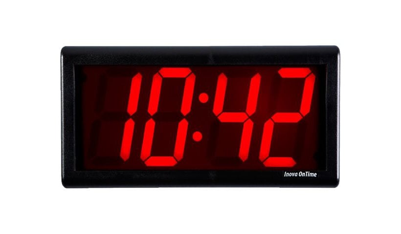 Inova OnTime ONT4BK-P - clock - electronic - wall mountable - 30.5 x 15.2 cm - black