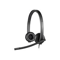 Logitech H570e Wired Stereo Headset with Noise-Cancelling Mic - Black