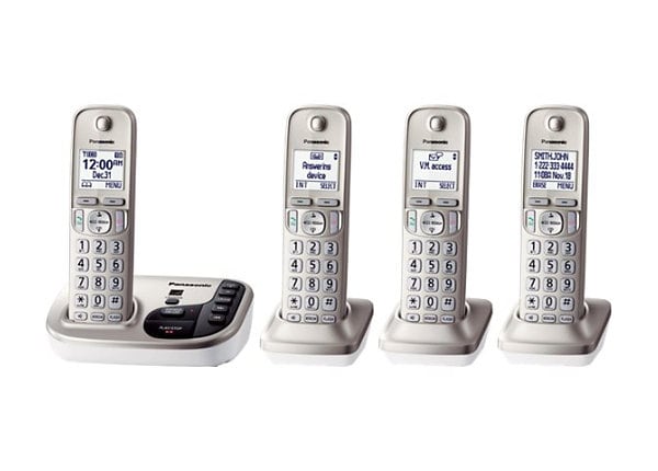 Panasonic KX-TGD224N - cordless phone - answering system with caller ID/call waiting + 3 additional handsets