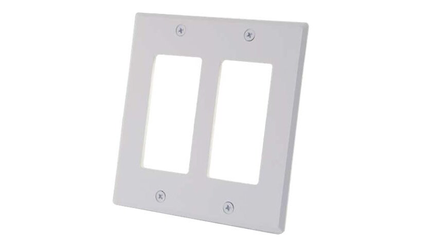 C2G Two Decorative Style Cutout Double Gang Wall Plate - White - mounting p