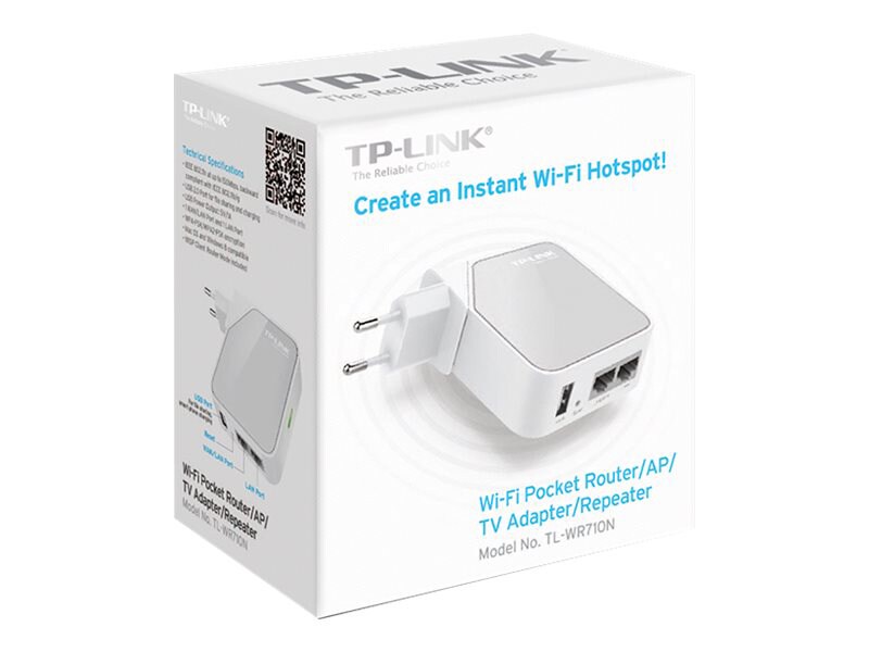 TP-LINK TL-WR710N - wireless router - 802.11b/g/n - wall-pluggable