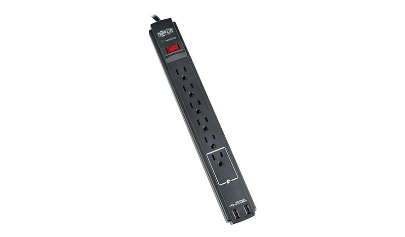 Tripp Lite Surge Protector Strip 120V USB 6 Outlet 6ft Cord 990 Joule TAA