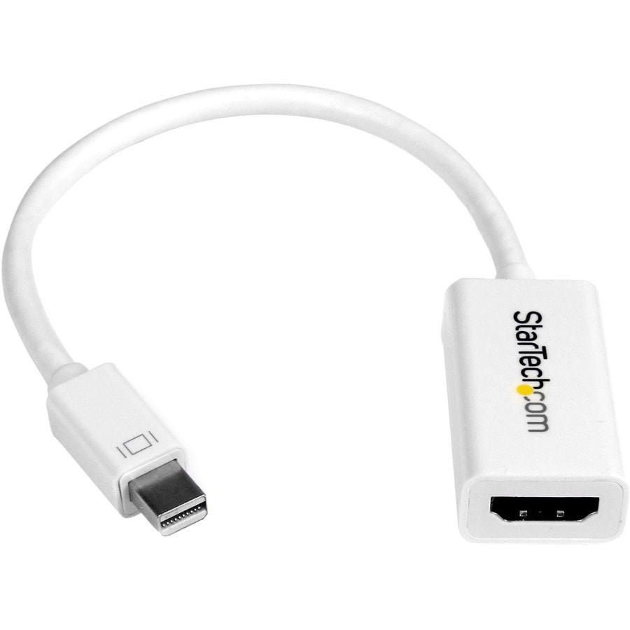 StarTech.com Mini DisplayPort to HDMI Adapter - 4K Active mDP 1.2 to HDMI Video Converter - White