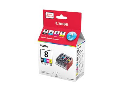 Canon CLI-8 C/M/Y/BK Value Pack - 4-pack - black, yellow, cyan, magenta - o