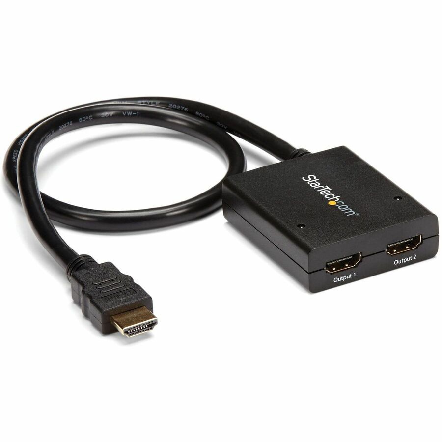 StarTech.com HDMI Splitter 1 In 2 Out - 4k 30Hz - 2 Port - Supports 3D video - Powered HDMI Splitter - HDMI Audio