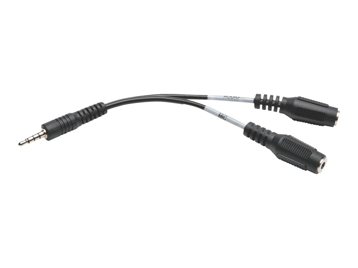 Tripp Lite 3.5mm Audio Headset Splitter/Adapter x2 Female to Male 6 inch 6"