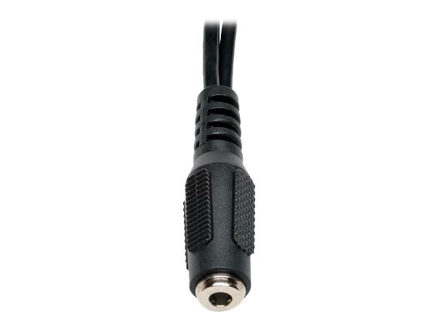 Thumbnail 2 of 3 for Eaton Tripp Lite Series 3.5 mm 4-Position to 3.5 mm 3-Position Audio Headset Splitter Adapter Cable (F/2xM), 6 in. (15.2