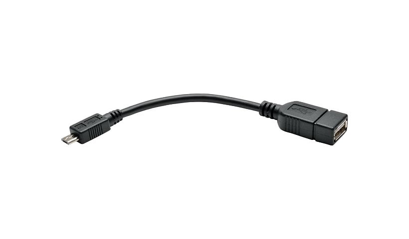 Tripp Lite 6 Inch Micro USB to OTG Host Adapter Cable 5-Pin Micro USB A/A M/F 6" - USB cable - Micro-USB Type B to USB -