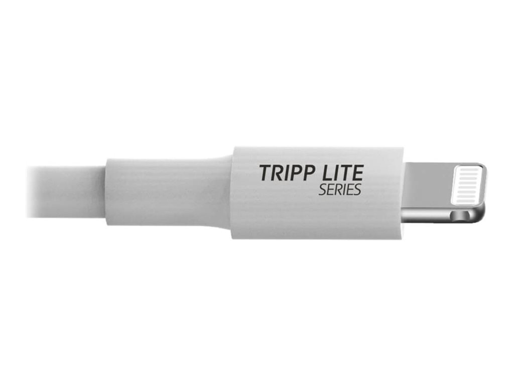 Thumbnail 5 of 10 for Eaton Tripp Lite Series USB-A to Lightning Sync/Charge Cable (M/M) - MFi Certified, White, 3 ft. (0.9 m) - data / power