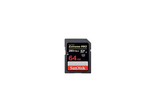 SanDisk Extreme Pro - flash memory card - 64 GB - SDXC UHS-II