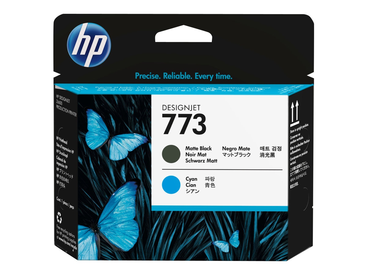 HP 773 Original Standard Yield Laser Printhead - Matte Black, Cyan - 1 / Pa