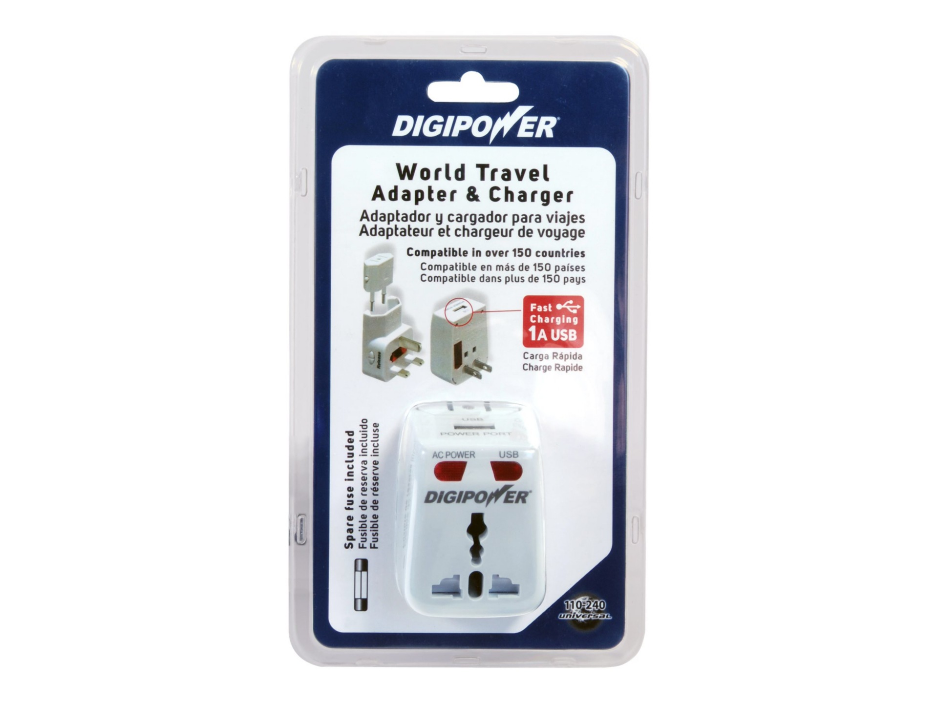 Digipower World Travel Adapter & Charger - power connector adapter with USB
