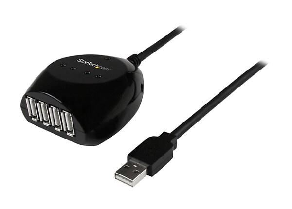 StarTech.com 15m USB 2.0 Active Cable with 4 Port Hub - hub - 4 ports