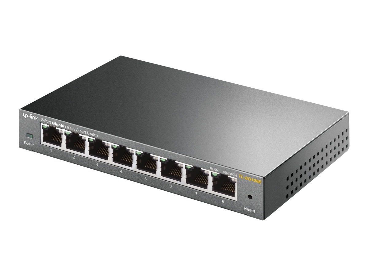 TP-Link 8 Port Gigabit Switch (TL-SG108E) Easy Smart Managed Plug & Play - TL-SG108E - -